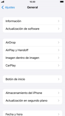 Pulsa Actualización de software. Si hay una versión de software nueva disponible, aparecerá ahora en la pantalla. Sigue las indicaciones de la pantalla para actualizar el software del teléfono.