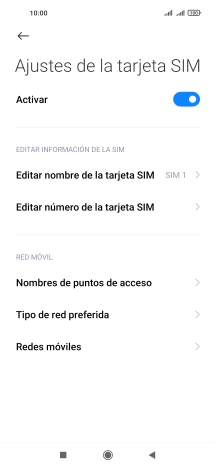 Pulsa Nombres de puntos de acceso.