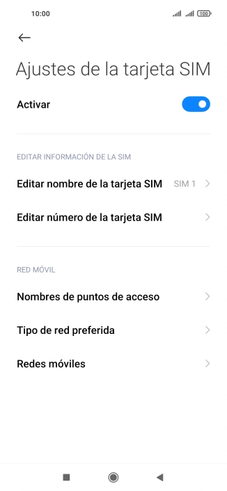 Pulsa Nombres de puntos de acceso.