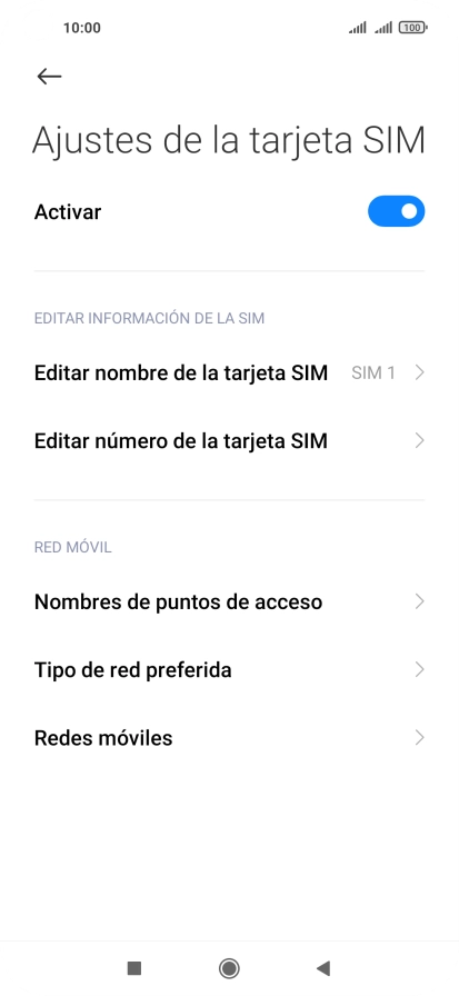 Pulsa Nombres de puntos de acceso.