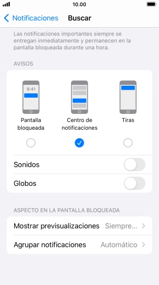 Pulsa Agrupar notificaciones.