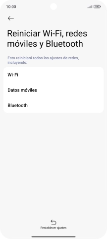 Pulsa Restablecer ajustes.