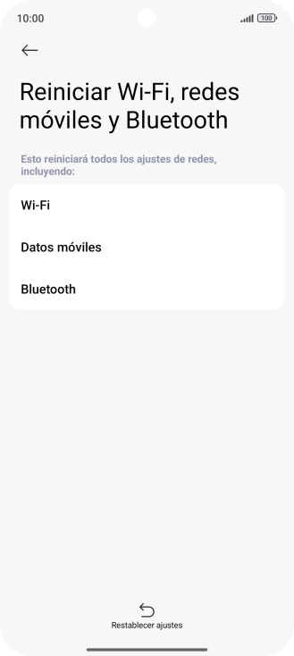 Pulsa Restablecer ajustes.