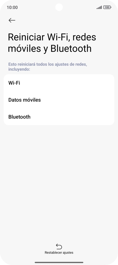 Pulsa Restablecer ajustes.