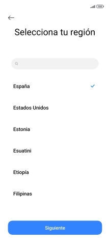 Pulsa el país o el área deseados.