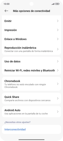 Pulsa Reiniciar Wi-Fi, redes móviles y Bluetooth.