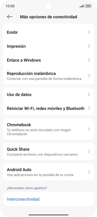 Pulsa Reiniciar Wi-Fi, redes móviles y Bluetooth.