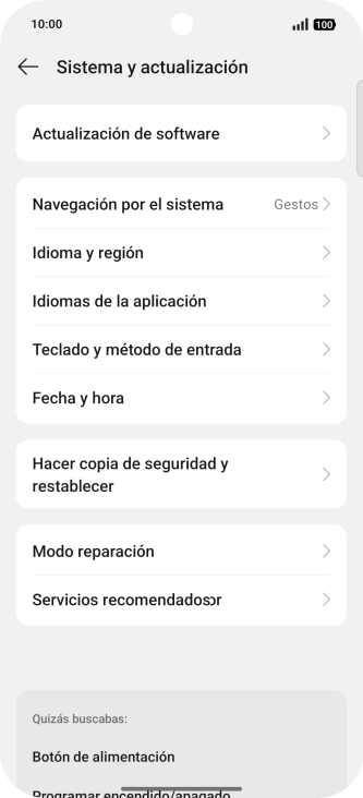 Pulsa Hacer copia de seguridad y restablecer.