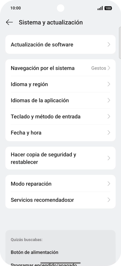 Pulsa Hacer copia de seguridad y restablecer.