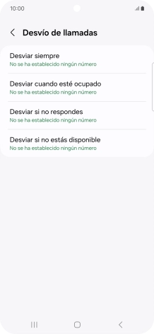 Pulsa el tipo de desvío deseado.