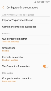 Pulsa Importar/exportar contactos.