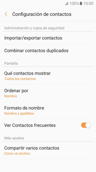 Pulsa Importar/exportar contactos.