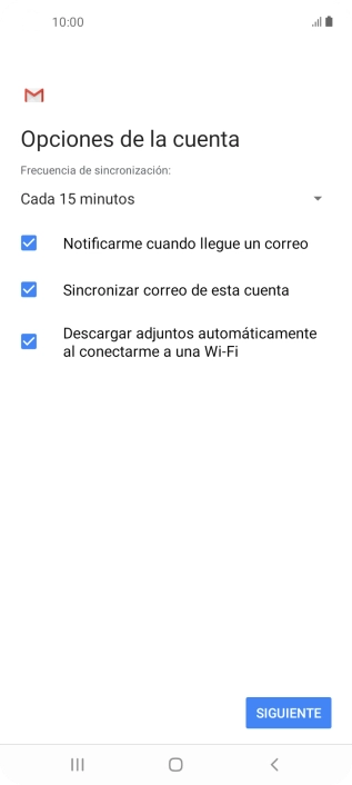 Si aparece en la pantalla esta imagen, tu cuenta de correo electrónico ha sido reconocida y configurada automáticamente. Sigue las indicaciones de la pantalla para introducir más información y terminar la configuración.