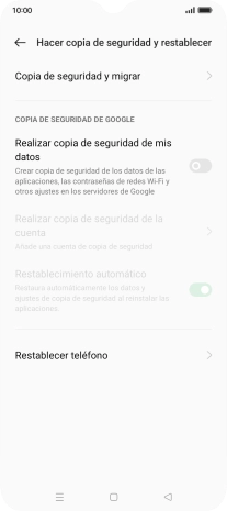 Pulsa Restablecer teléfono.