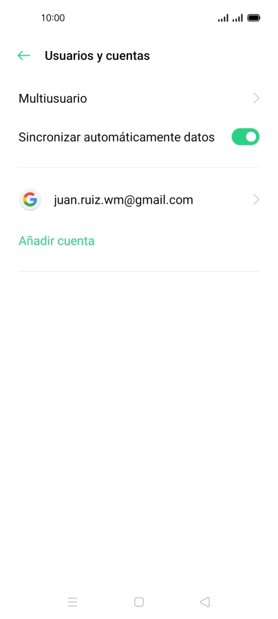 Pulsa Añadir cuenta. Pulsa Añadir cuenta.