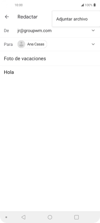 Pulsa Adjuntar archivo y desplázate a la carpeta deseada.