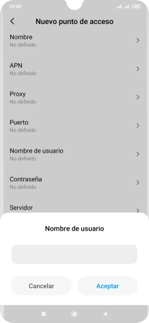 Introduce wap@wap y pulsa Aceptar.