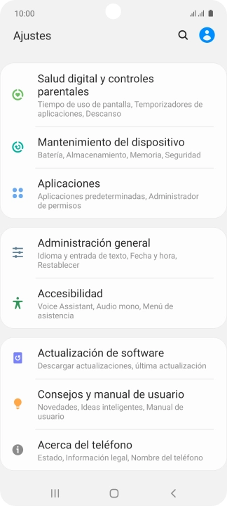 Pulsa Actualización de software.