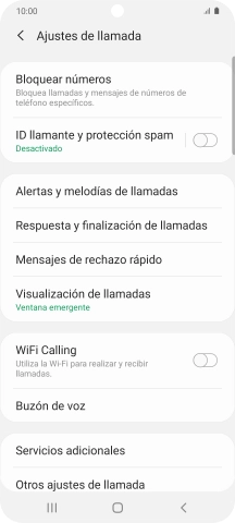 Pulsa Servicios adicionales.