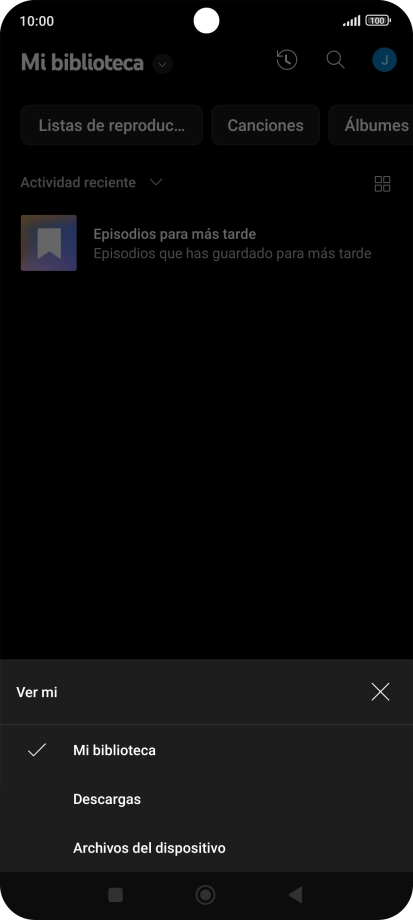 Pulsa una categoría y desplázate al archivo de música deseado.