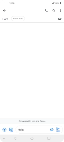 Pulsa el icono de envío cuando termines de escribir el mensaje corto.