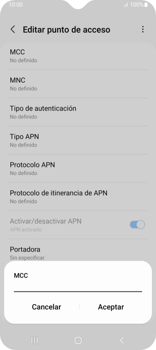 Introduce 214 y pulsa Aceptar.