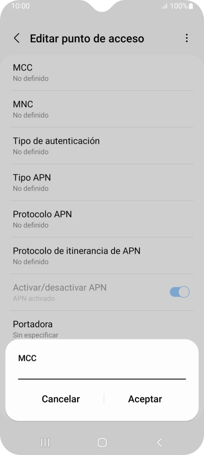 Introduce 214 y pulsa Aceptar.
