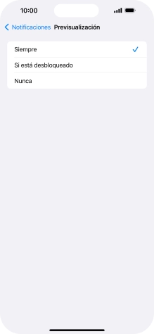 Para seleccionar la vista previa de las notificaciones en la pantalla de bloqueo, pulsa Siempre.