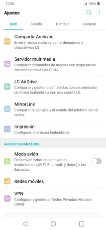 Pulsa Redes móviles.