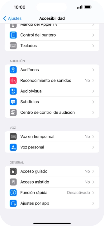 Pulsa una categoría bajo 