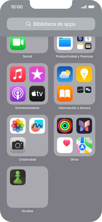 Pulsa la app deseada durante unos instantes.