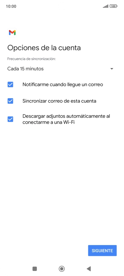 Si aparece en la pantalla esta imagen, tu cuenta de correo electrónico ha sido reconocida y configurada automáticamente. Sigue las indicaciones de la pantalla para introducir más información y terminar la configuración.