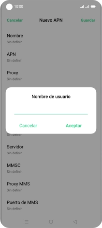 Introduce wap@wap y pulsa Aceptar.