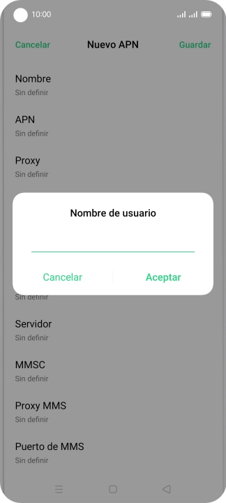 Introduce wap@wap y pulsa Aceptar.