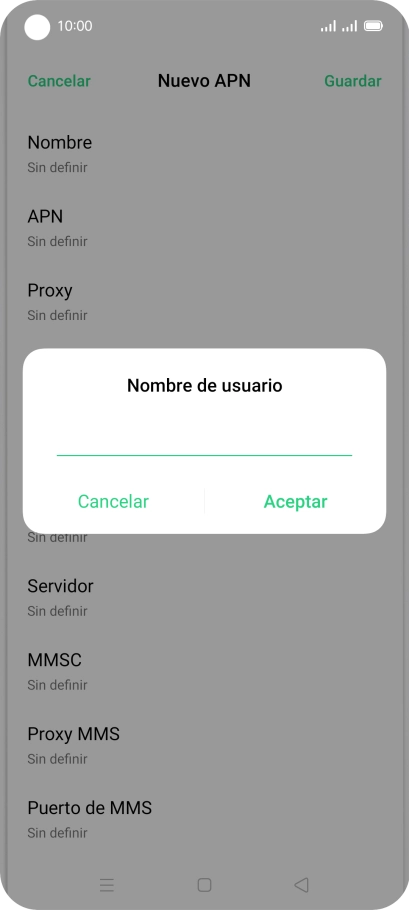 Introduce wap@wap y pulsa Aceptar.