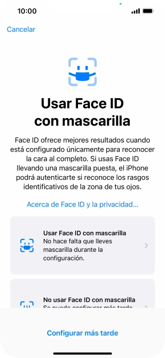 Pulsa Configurar más tarde.