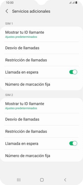 Pulsa Desvío de llamadas bajo la tarjeta SIM deseada.