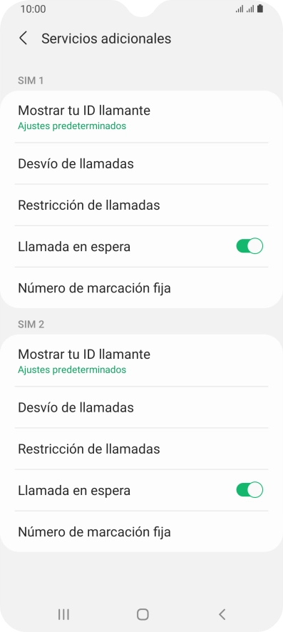 Pulsa Desvío de llamadas bajo la tarjeta SIM deseada.