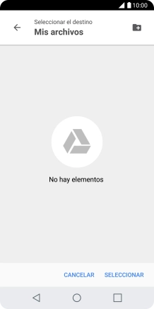 Si deseas crear una nueva carpeta, pulsa el icono de nueva carpeta y sigue las indicaciones de la pantalla para crearla.