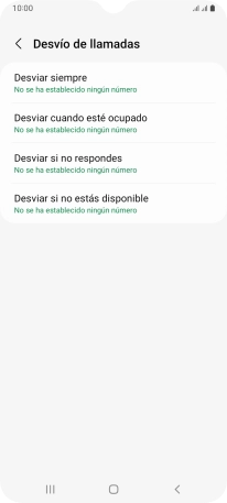 Pulsa el tipo de desvío deseado.