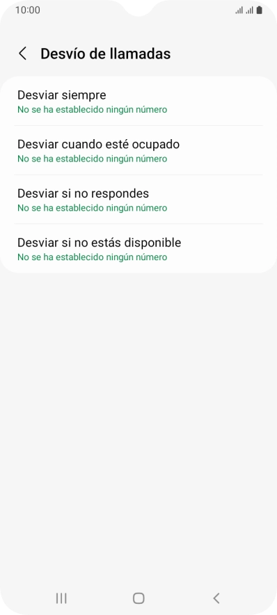 Pulsa el tipo de desvío deseado.