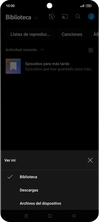 Pulsa una categoría y desplázate al archivo de música deseado.