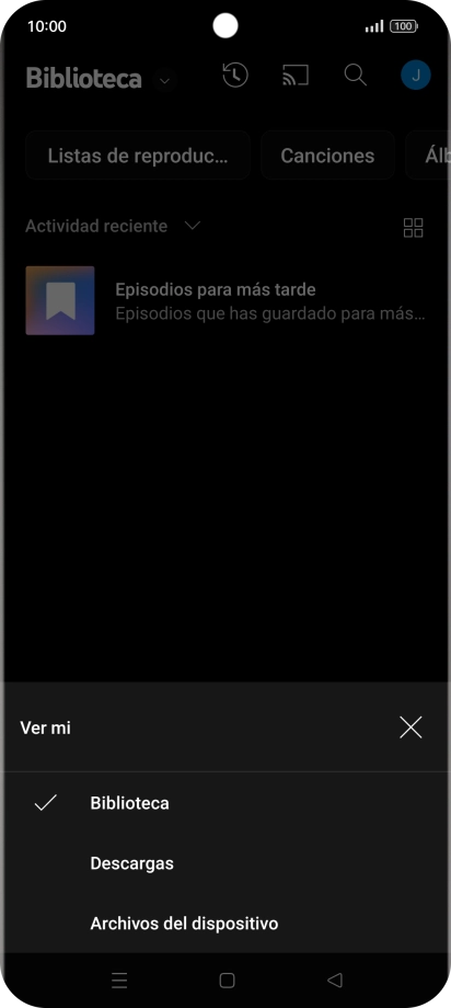Pulsa una categoría y desplázate al archivo de música deseado.