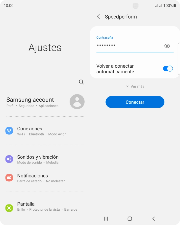 Introduce la contraseña de la red wifi y pulsa Conectar. Introduce la contraseña de la red wifi y pulsa Conectar.