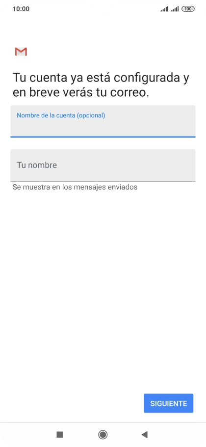 Pulsa Tu nombre e introduce el nombre del remitente.