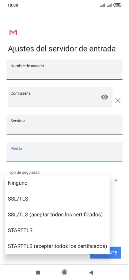 Pulsa Ninguno.