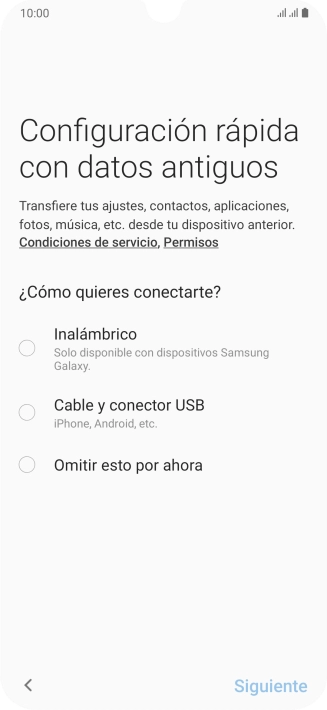 Puedes transferir el contenido de otro teléfono cuando activas tu teléfono por primera vez y cuando lo has restablecido. Cuando aparezca en la pantalla del teléfono esta imagen, ya está listo para la transmisión del contenido del otro teléfono. Puedes transferir el contenido de otro teléfono cuando activas tu teléfono por primera vez y cuando lo has restablecido. Cuando aparezca en la pantalla del teléfono esta imagen, ya está listo para la transmisión del contenido del otro teléfono.