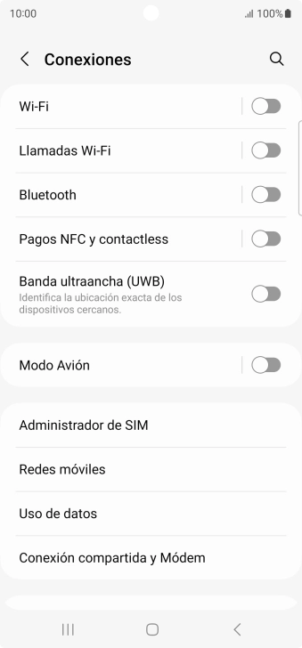 Pulsa Redes móviles.