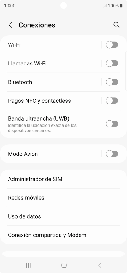 Pulsa Redes móviles.