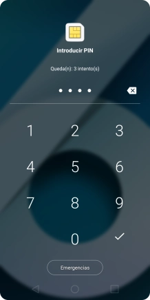 Si lo solicita el teléfono, introduce el código PIN y pulsa el icono de aceptar.